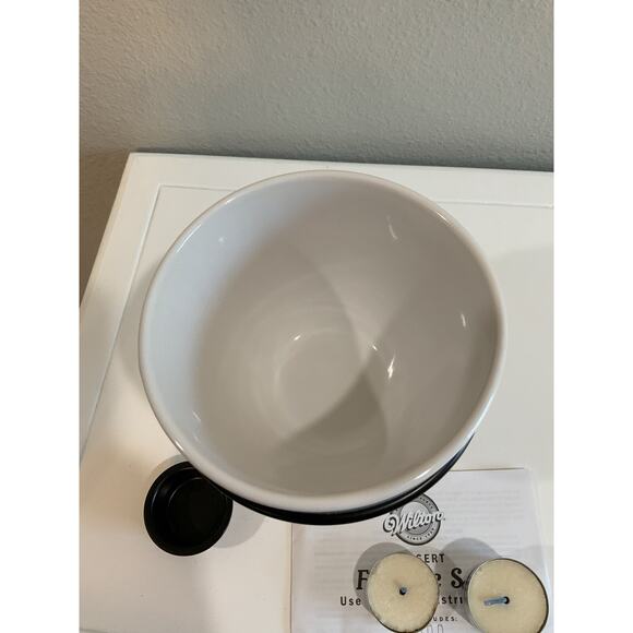 Vtg 2003 Wilton Dessert Fondue 8pcs Set 4 Forks Bowl Stand Candles Holder NOS - Picture 8 of 8